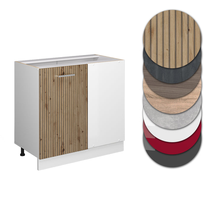 Vicco Mobile ad angolo cucina Rovere artigianale 86 cm , PL Marmo