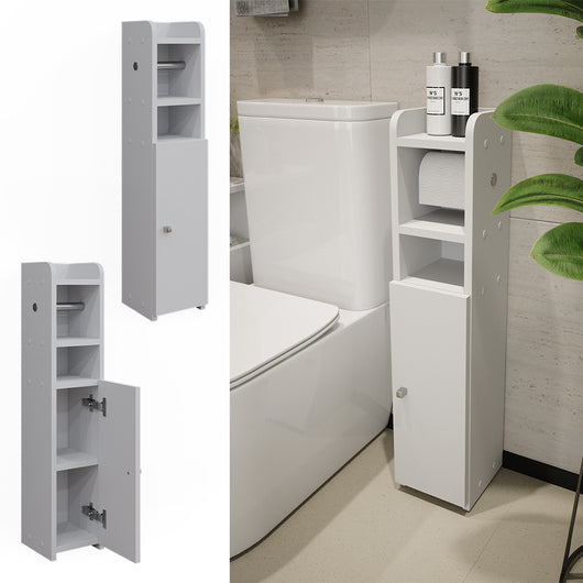 Vicco Armadietto per carta igienica Bianco 17.6 x 82.2 cm con 1 porta