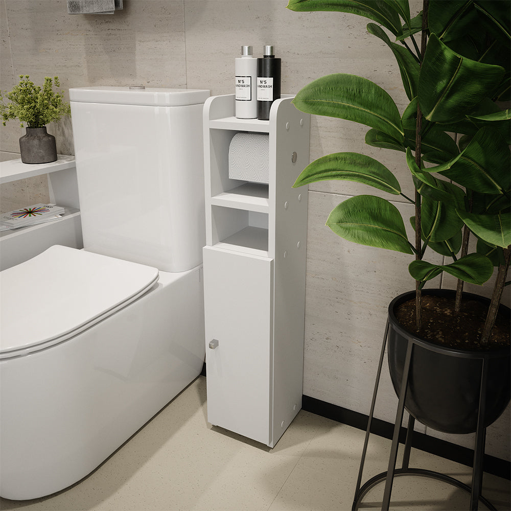 Vicco Armadietto per carta igienica Bianco 17.6 x 82.2 cm con 1 porta