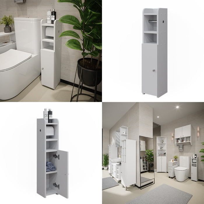 Vicco Armadietto per carta igienica Bianco 17.6 x 82.2 cm con 1 porta