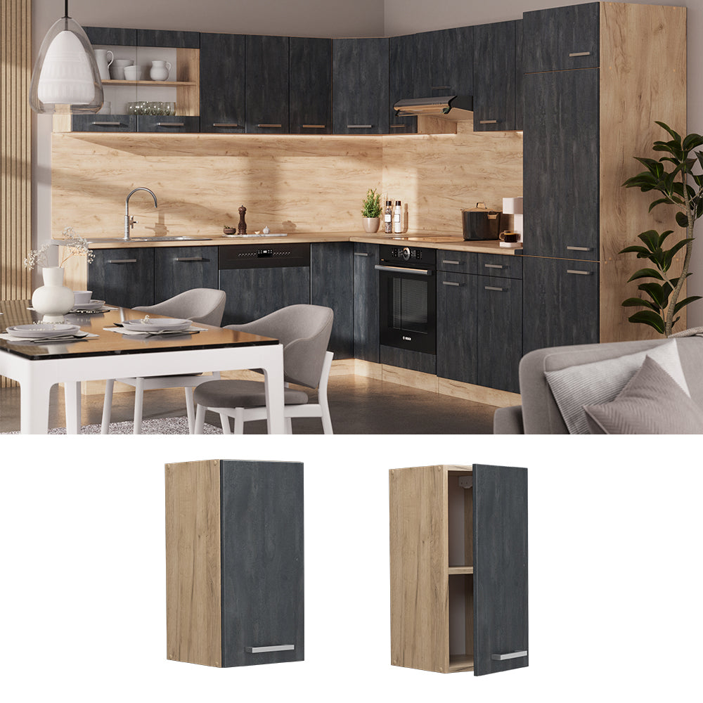 Vicco Pensile da cucina Calcestruzzo nero 30 cm