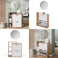 Vicco Scarpiera da ingresso Sonoma 2 parti, con specchio