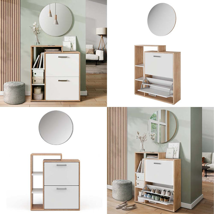 Vicco Scarpiera da ingresso Sonoma 2 parti, con specchio