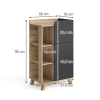 Vicco Armadietto di base Antracite 50 x 90 cm con anta e cassetto