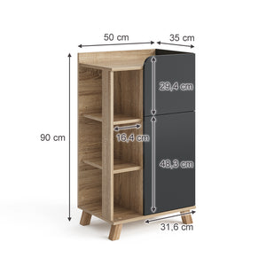 Vicco Armadietto di base Antracite 50 x 90 cm con anta e cassetto