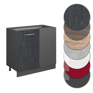 Vicco Mobile ad angolo cucina Calcestruzzo nero 86 cm senza piano di lavoro