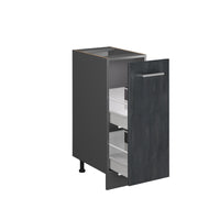 Vicco Armadio cucina dispensa alto Calcestruzzo nero 30 cm senza piano di lavoro