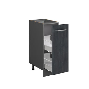 Vicco Armadio cucina dispensa alto Calcestruzzo nero 30 cm PL Rovere