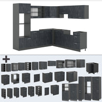 Vicco Cucina angolare completa Calcestruzzo nero/antracite 237 x 247 cm PL Antracite