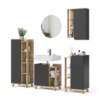 Vicco Set di mobili da bagno Antracite 5 parti