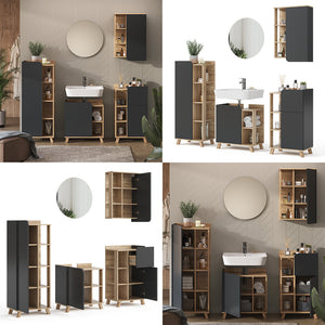 Vicco Set di mobili da bagno Antracite 5 parti