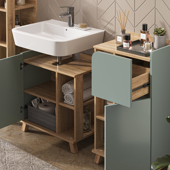 Vicco Set di mobili da bagno Grigio-blu 4 parti