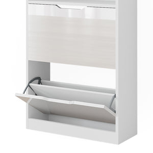Vicco Scarpiera Bianco lucido 22 x 89.5 cm con 2 scomparti