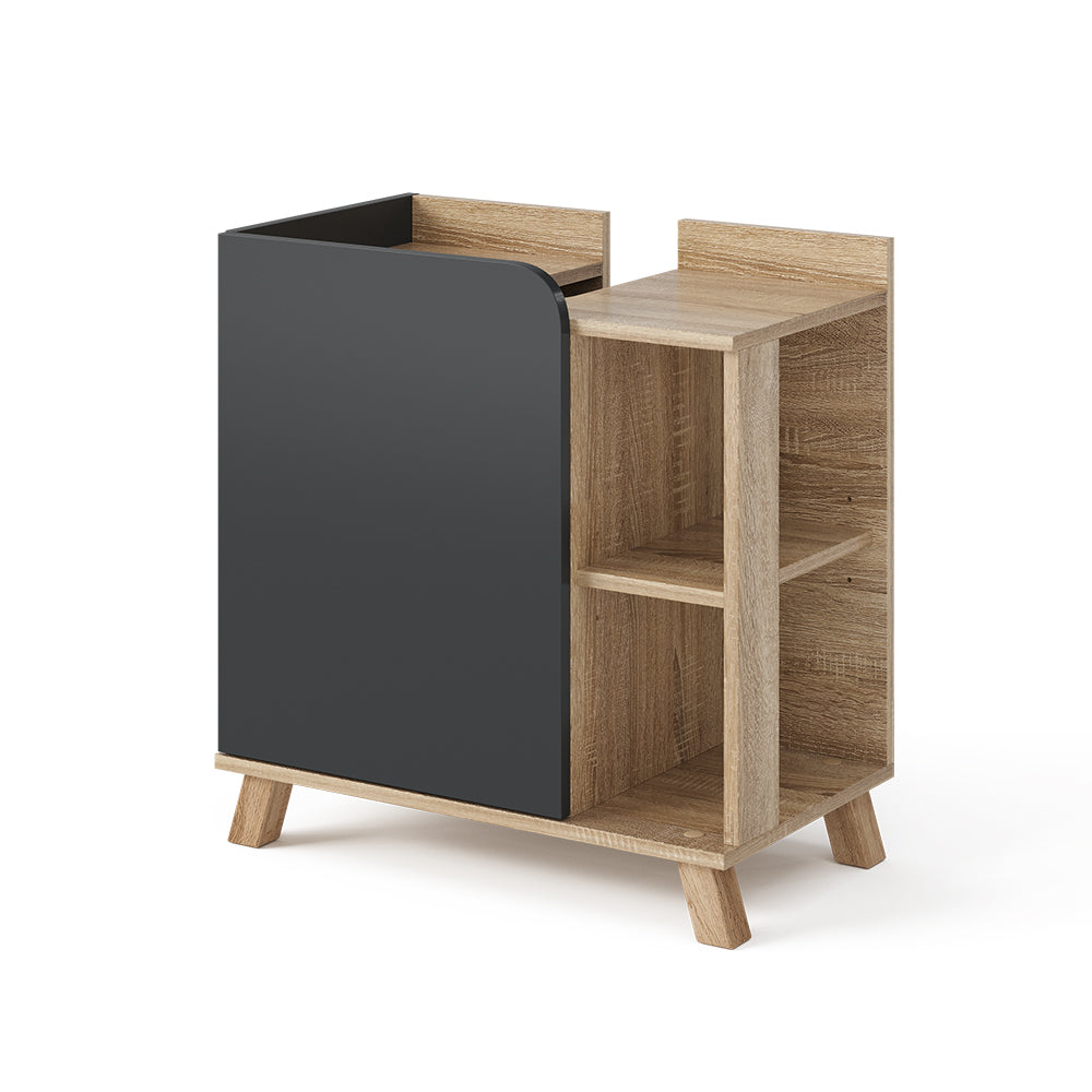 Vicco Mobiletto per lavabo Antracite 60 x 65 cm con porta e vani aperti