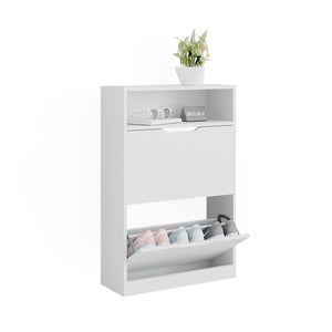 Vicco Scarpiera Bianco 22 x 89.5 cm con 2 scomparti
