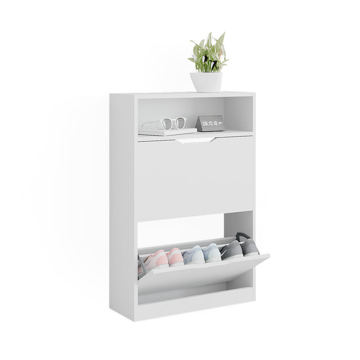 Vicco Scarpiera Bianco 22 x 89.5 cm con 2 scomparti