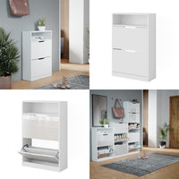 Vicco Scarpiera Bianco 22 x 89.5 cm con 2 scomparti