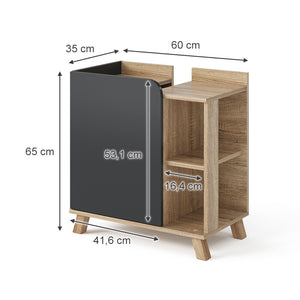 Vicco Mobiletto per lavabo Antracite 60 x 65 cm con porta e vani aperti