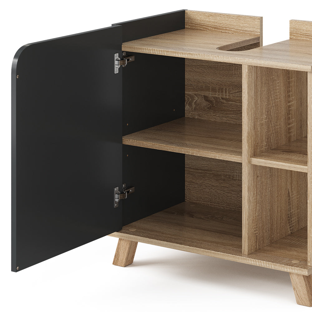 Vicco Mobiletto per lavabo Antracite 60 x 65 cm con porta e vani aperti