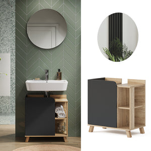 Vicco Set di mobili da bagno Antracite 2 parti