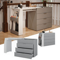 Vicco Tavolo per l'artigianato Grigio 95.5 x 80 cm pieghevole, 4 cassetti