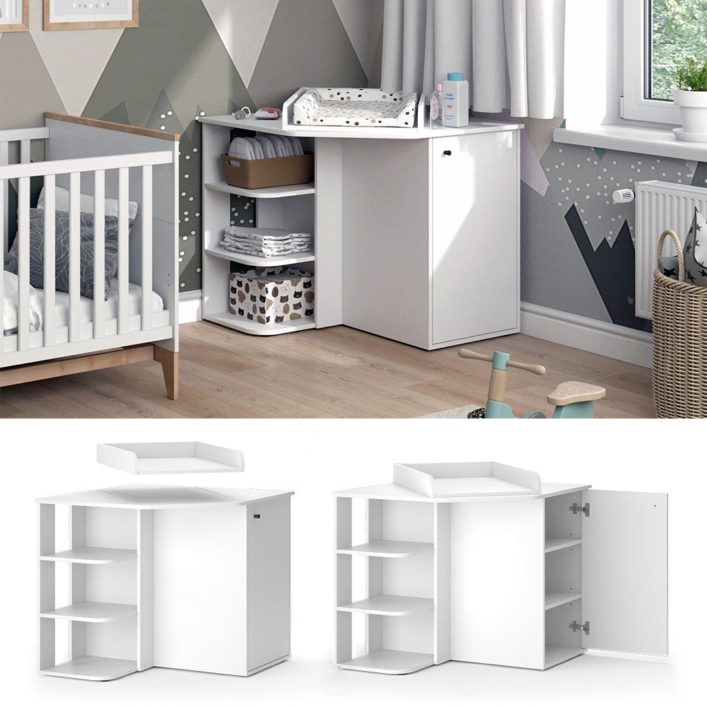 Vicco Fasciatoio Bianco 85 x 77.3 cm con porta e vani aperti