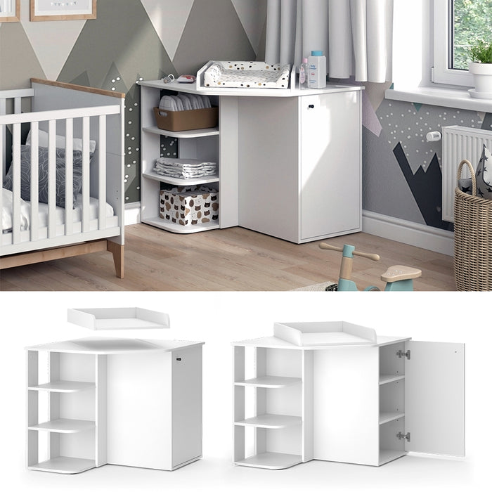 Vicco Fasciatoio Bianco 85 x 77.3 cm con porta e vani aperti