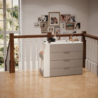 Vicco Tavolo per l'artigianato Grigio 95.5 x 80 cm pieghevole, 4 cassetti