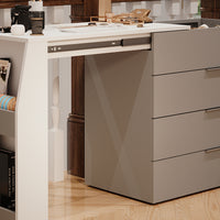 Vicco Tavolo per l'artigianato Grigio 95.5 x 80 cm pieghevole, 4 cassetti