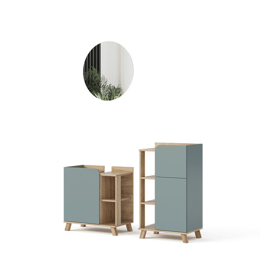 Vicco Set di mobili da bagno Grigio-blu 3 pezzi, con cabinet midi