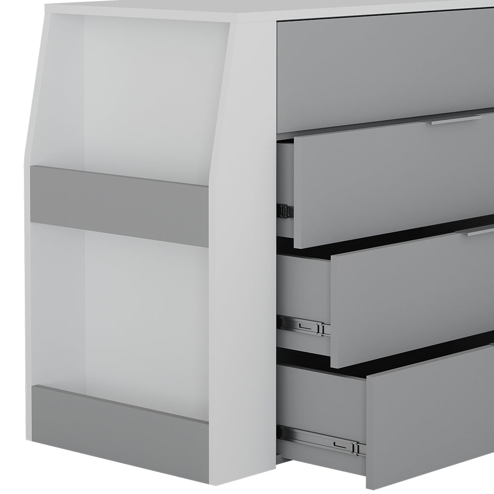 Vicco Tavolo per l'artigianato Grigio 95.5 x 80 cm pieghevole, 4 cassetti