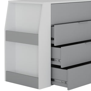 Vicco Tavolo per l'artigianato Grigio 95.5 x 80 cm pieghevole, 4 cassetti