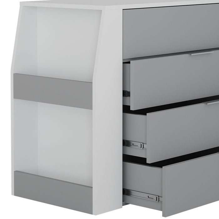 Vicco Tavolo per l'artigianato Grigio 95.5 x 80 cm pieghevole, 4 cassetti