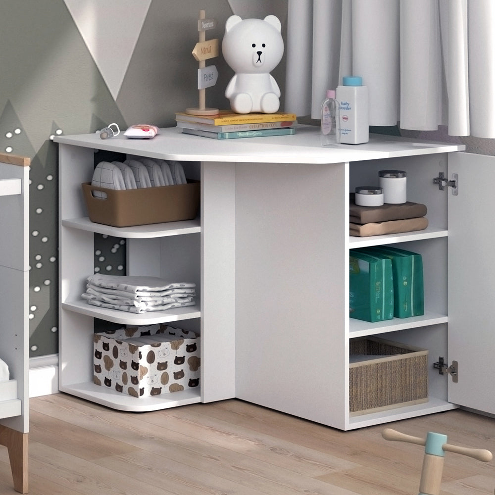 Vicco Fasciatoio Bianco 85 x 77.3 cm con porta e vani aperti