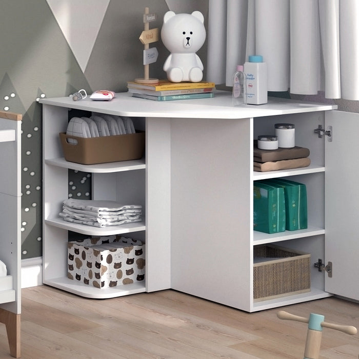 Vicco Fasciatoio Bianco 85 x 77.3 cm con porta e vani aperti