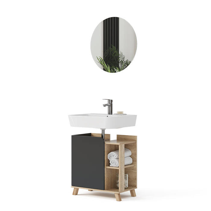 Vicco Set di mobili da bagno Antracite 2 parti