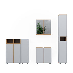 Vicco Set mobili bagno Bianco/Artisan 5 parti