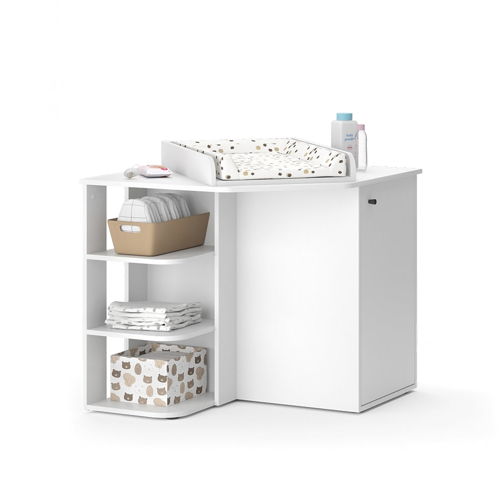 Vicco Fasciatoio Bianco 85 x 77.3 cm con porta e vani aperti