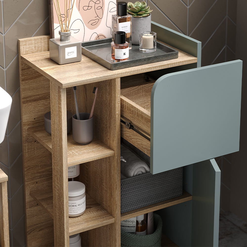 Vicco Set di mobili da bagno Grigio-blu 3 pezzi, con cabinet midi