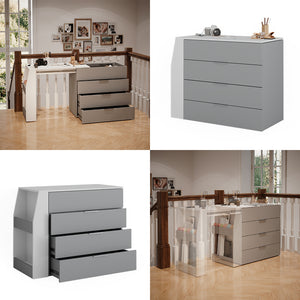 Vicco Tavolo per l'artigianato Grigio 95.5 x 80 cm pieghevole, 4 cassetti