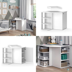 Vicco Fasciatoio Bianco 85 x 77.3 cm con porta e vani aperti