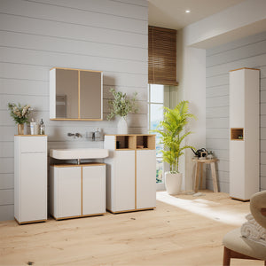 Vicco Set mobili bagno Bianco/Artisan 5 parti