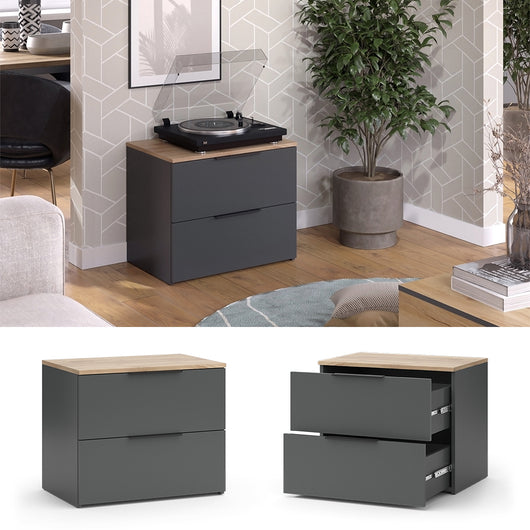 Vicco Credenza Antracite 60 x 50 cm con 2 cassetti