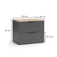 Vicco Credenza Antracite 60 x 50 cm con 2 cassetti