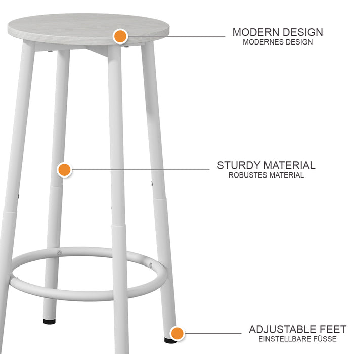 Vicco Set di 2 sgabelli da bar Bianco 31.5 x 64 cm 2 parti