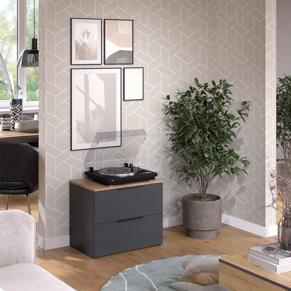 Vicco Credenza Antracite 60 x 50 cm con 2 cassetti