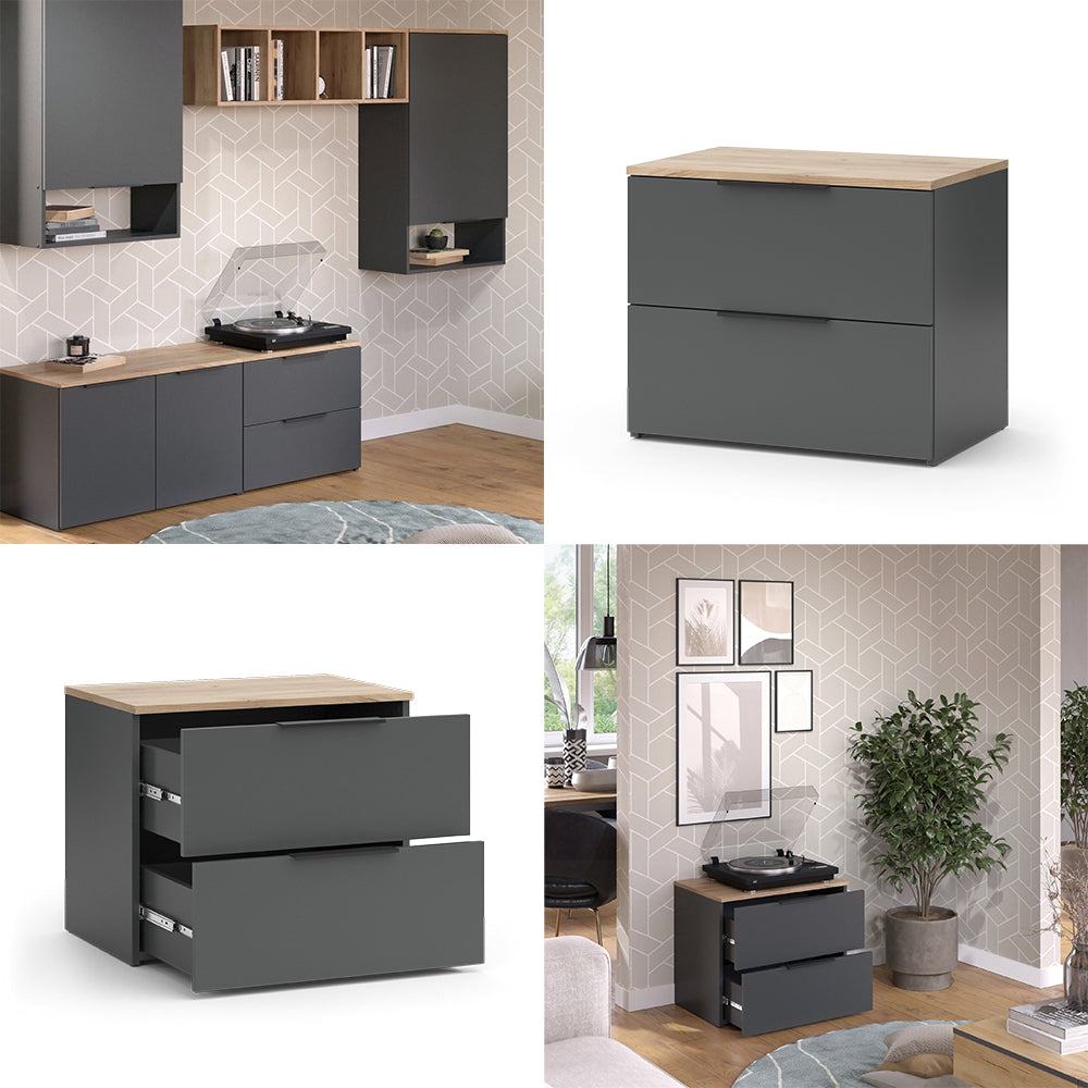 Vicco Credenza Antracite 60 x 50 cm con 2 cassetti