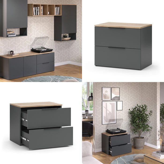 Vicco Credenza Antracite 60 x 50 cm con 2 cassetti