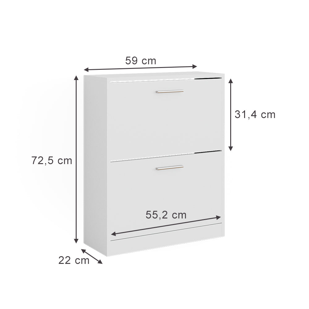 Vicco Armadio per le scarpe Bianco 59 x 72.5 cm 2 scomparti