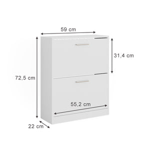 Vicco Armadio per le scarpe Bianco 59 x 72.5 cm 2 scomparti